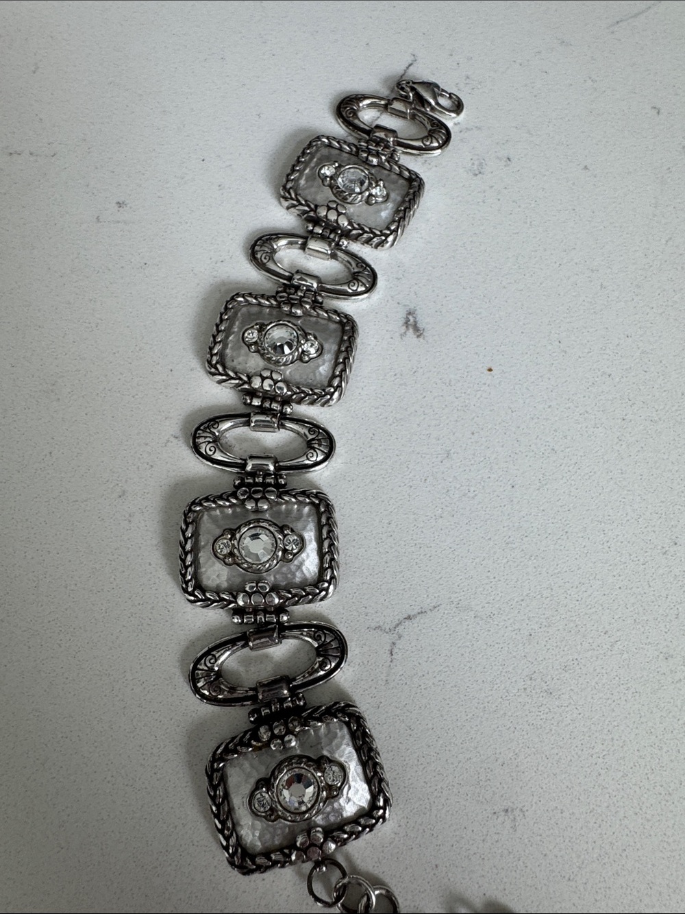 Brighton Silver-Tone Crystal Link Bracelet - Women's Fashion Jewelry